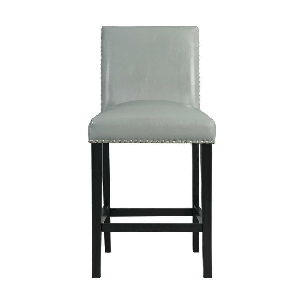 Francesca-Grey-Marble-Square-5PC-Counter-Height-Dining-Set-Table-&-Four-Grey-PU-Chairs
