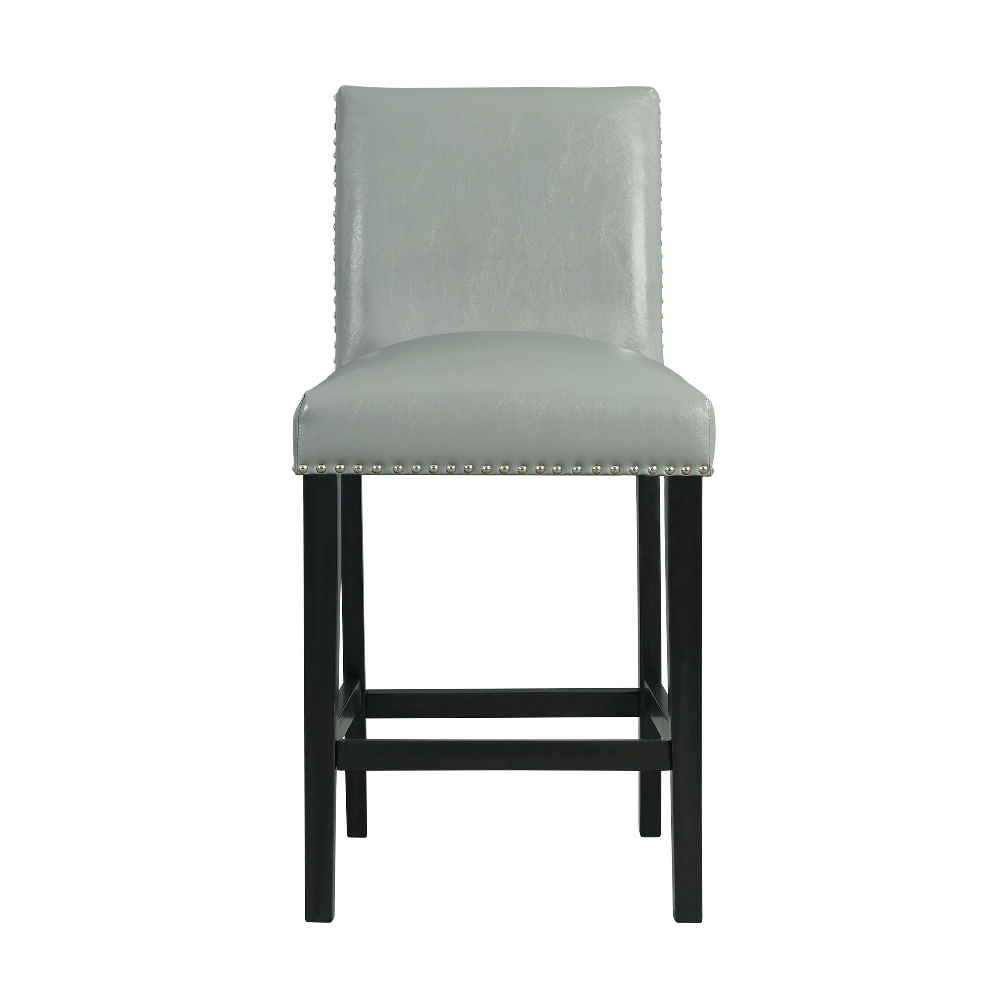 Francesca-Grey-Marble-Square-5PC-Counter-Height-Dining-Set-Table-&-Four-Grey-PU-Chairs