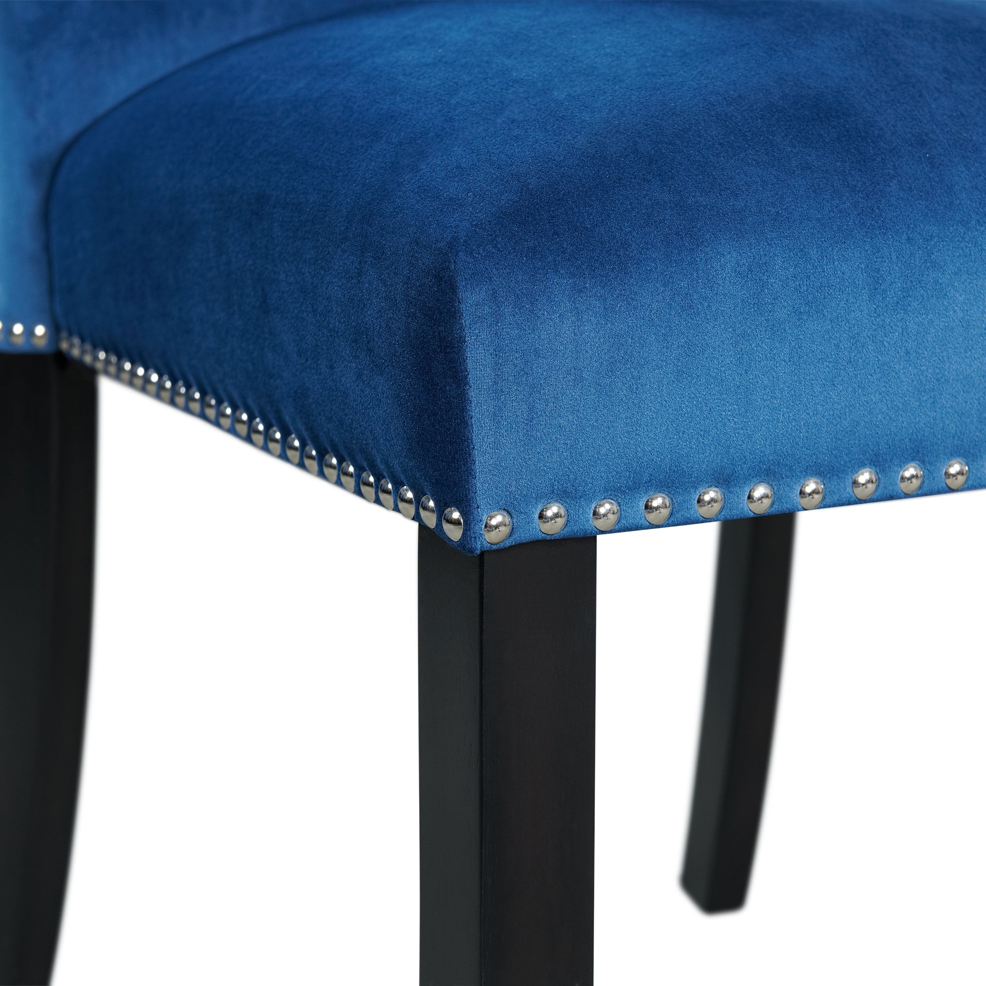 Francesca-White-Marble-Rectangular-5PC-Dining-Set-Table-&-Four-Blue-Velvet-Chairs