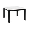 Francesca-White-Marble-Square-5PC-Counter-Height-Dining-Set-Table-&-Four-Blue-Velvet-Chairs