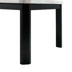 Francesca-White-Marble-Square-5PC-Counter-Height-Dining-Set-Table-&-Four-Blue-Velvet-Chairs