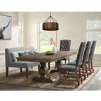Gramercy-6PC-Dining-Set-Table,-Four-Tufted-Tall-Back-Chairs-and-Settee
