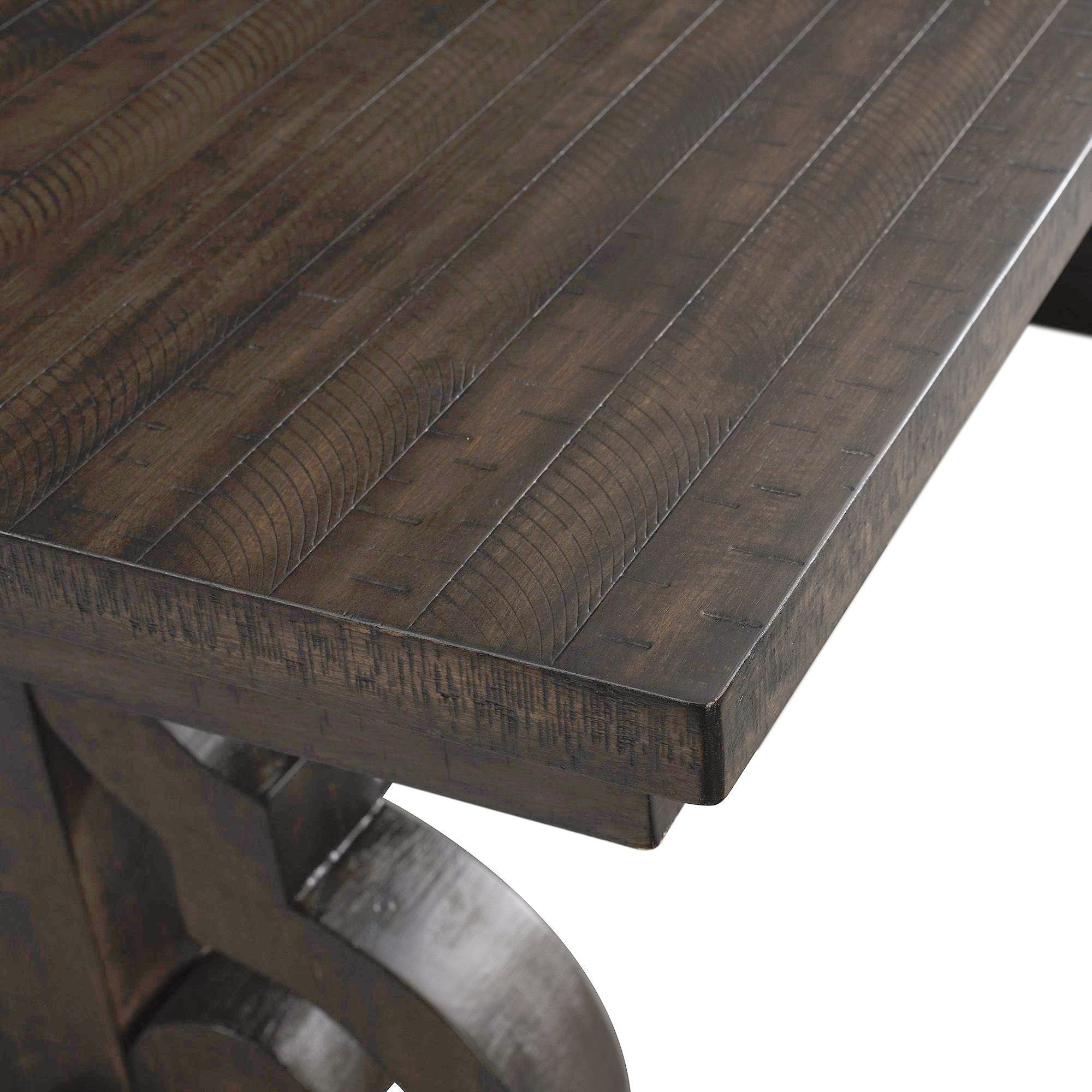 Stone-Counter-Height-7PC-Dining-Set-Table-&-Six-Slat-Back-Chairs