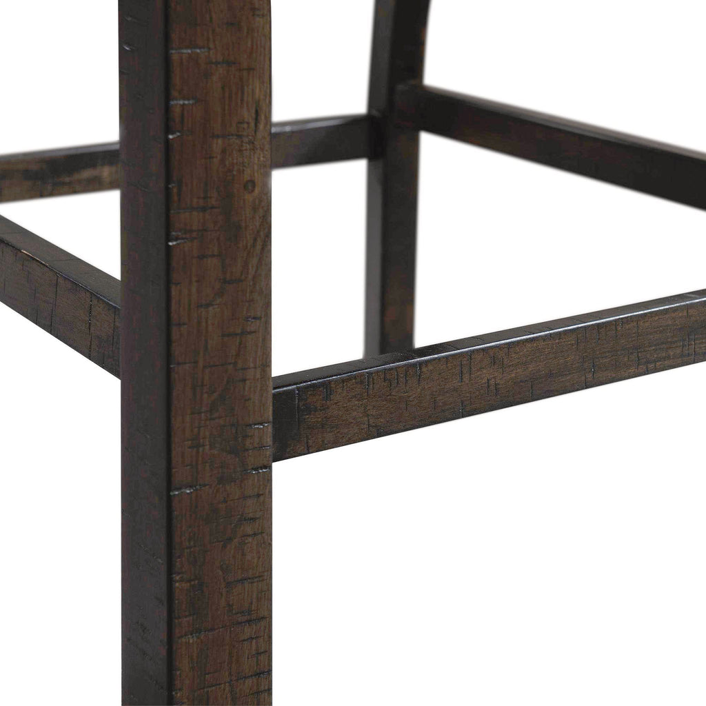 Stone-Counter-Height-7PC-Dining-Set-Table-&-Six-Slat-Back-Chairs