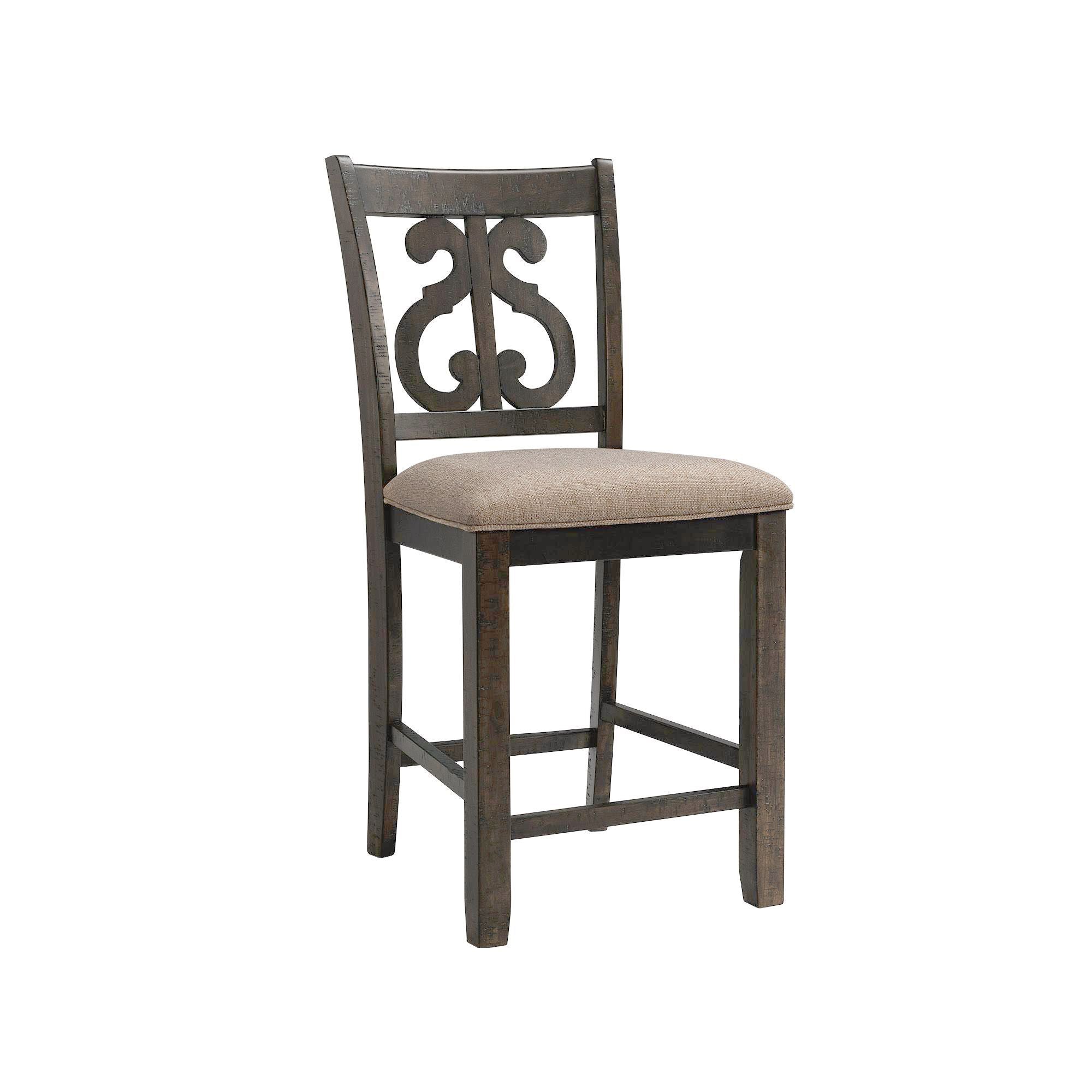 Stone-Counter-Height-9PC-Dining-Set-Table-&-Eight-Swirl-Back-Chairs
