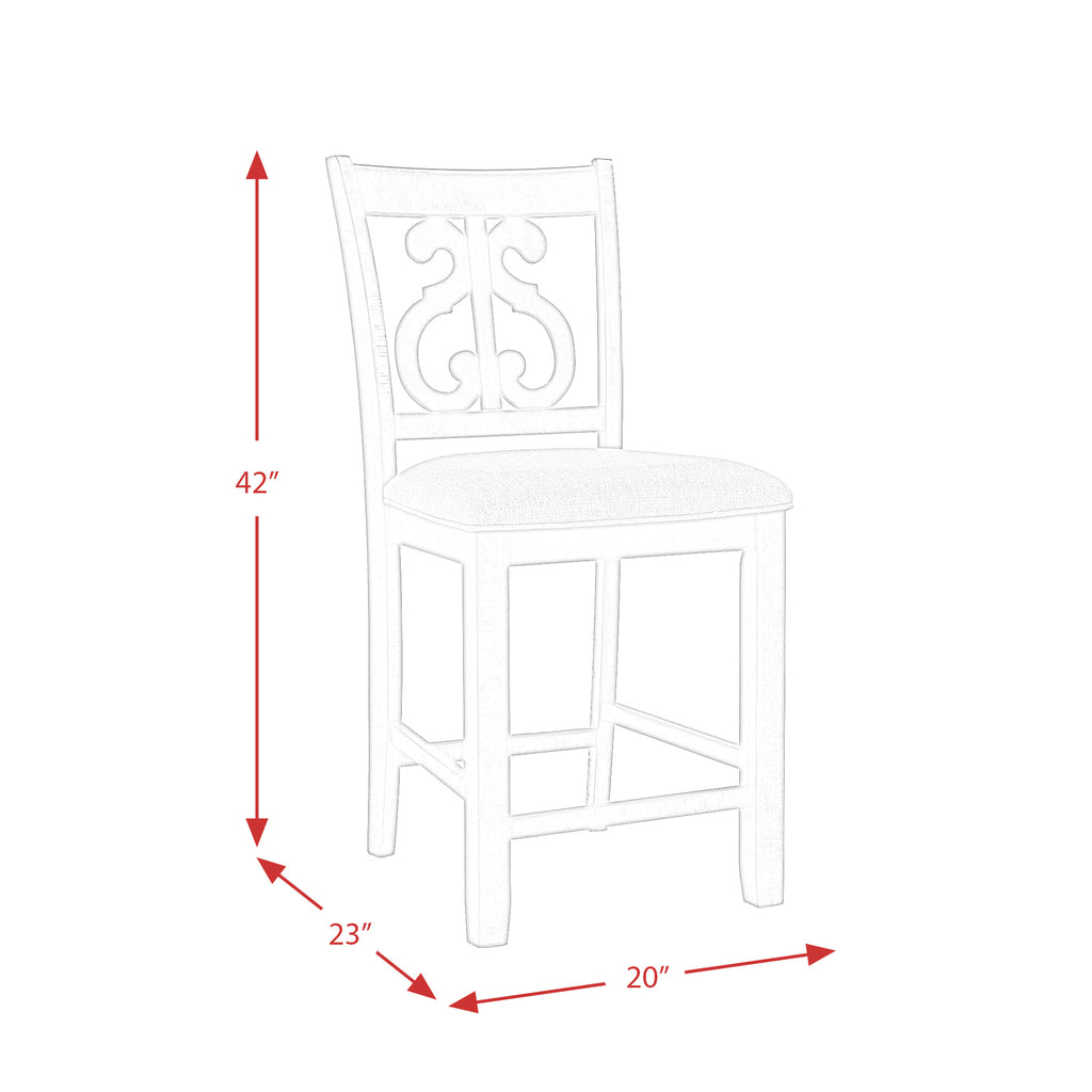 Stone-Counter-Height-9PC-Dining-Set-Table-&-Eight-Swirl-Back-Chairs