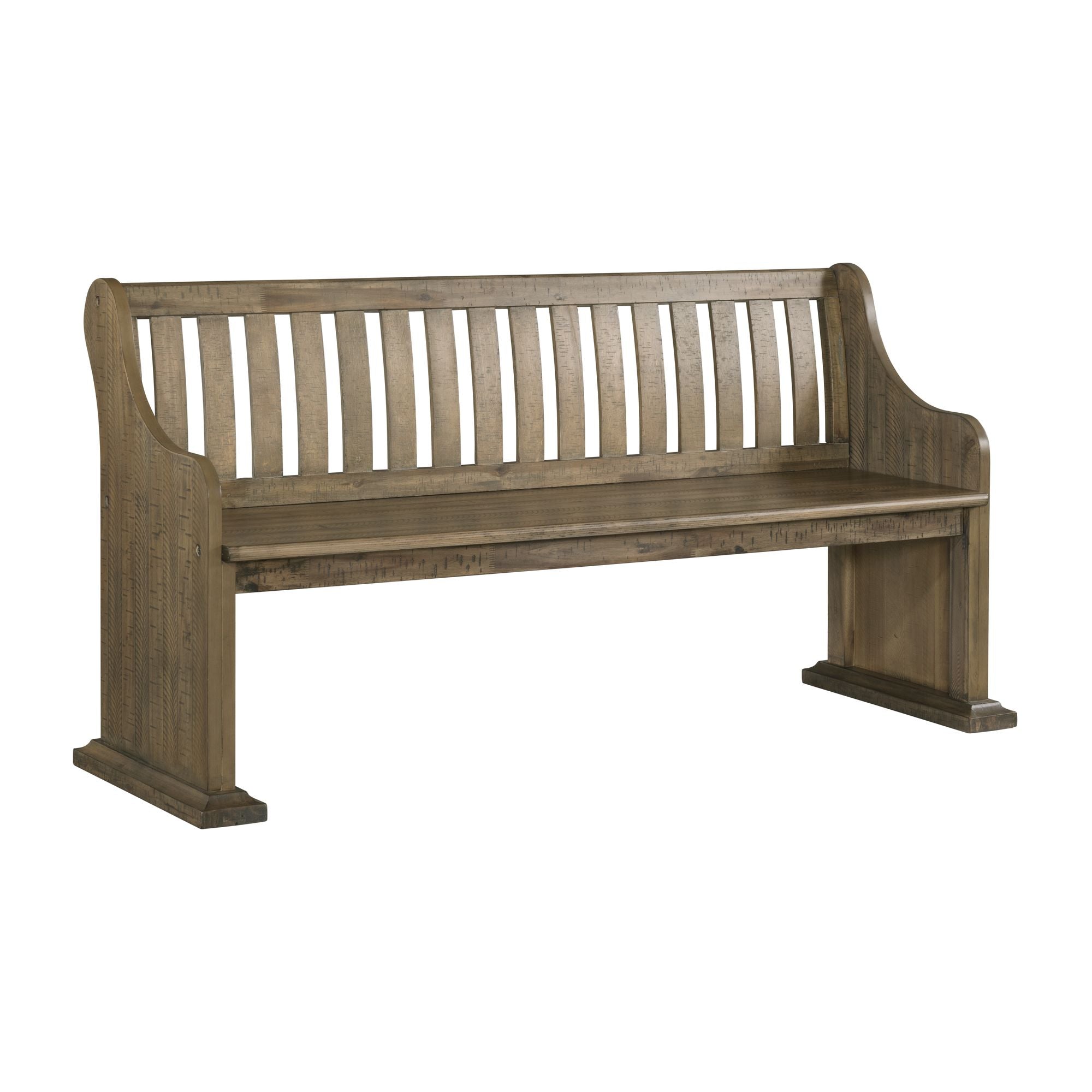 Stone-Standard-Height-Dining-6PC-Set-Table,-4-Side-Chairs-&-Pew-Bench
