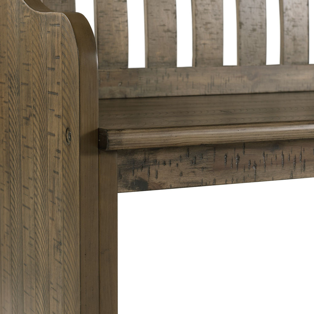 Stone-Standard-Height-Dining-6PC-Set-Table,-4-Side-Chairs-&-Pew-Bench