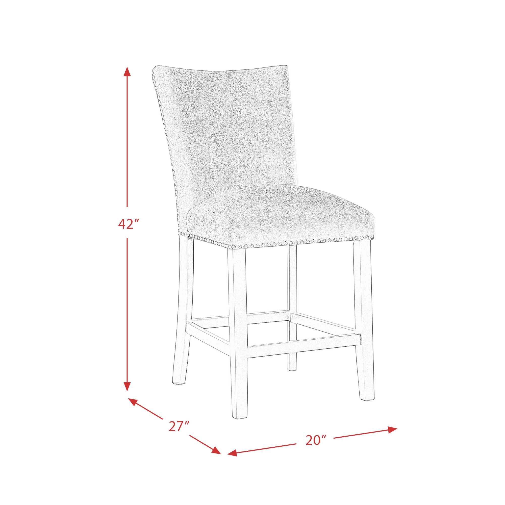 Valentino-White-5PC-Counter-Height-Dining-Set---Table-&-Four-Grey-Chairs
