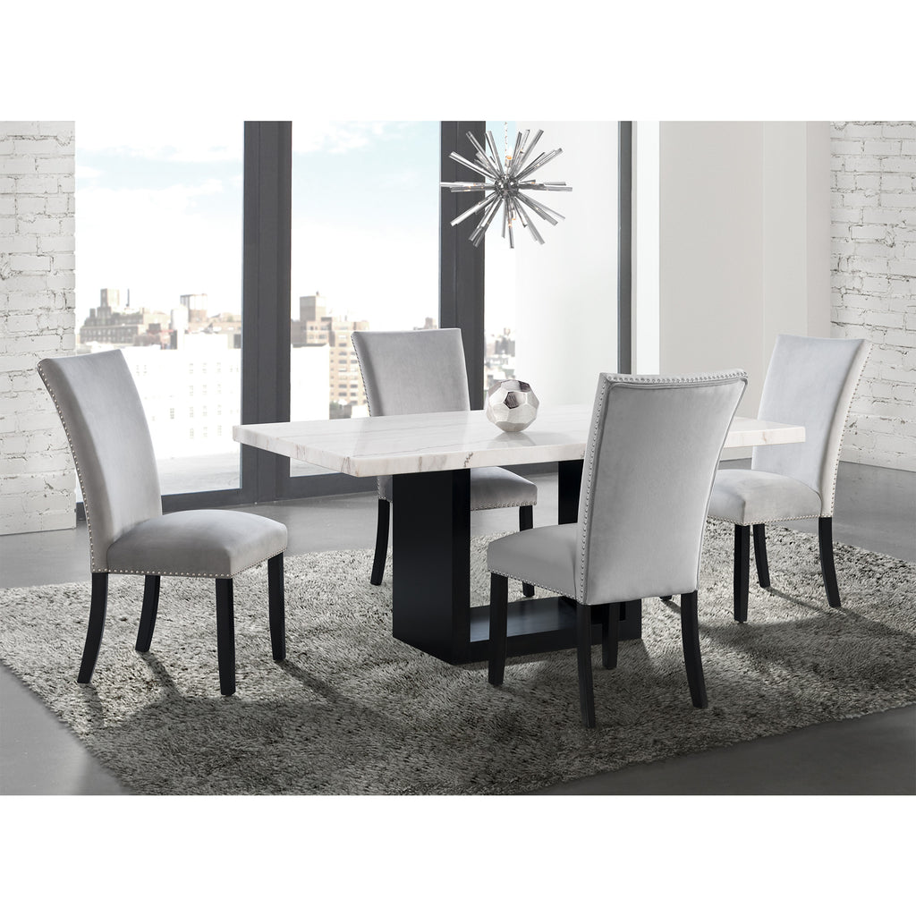Valentino-White-5PC-Dining-Set-Table-&-Four-Grey-Chairs
