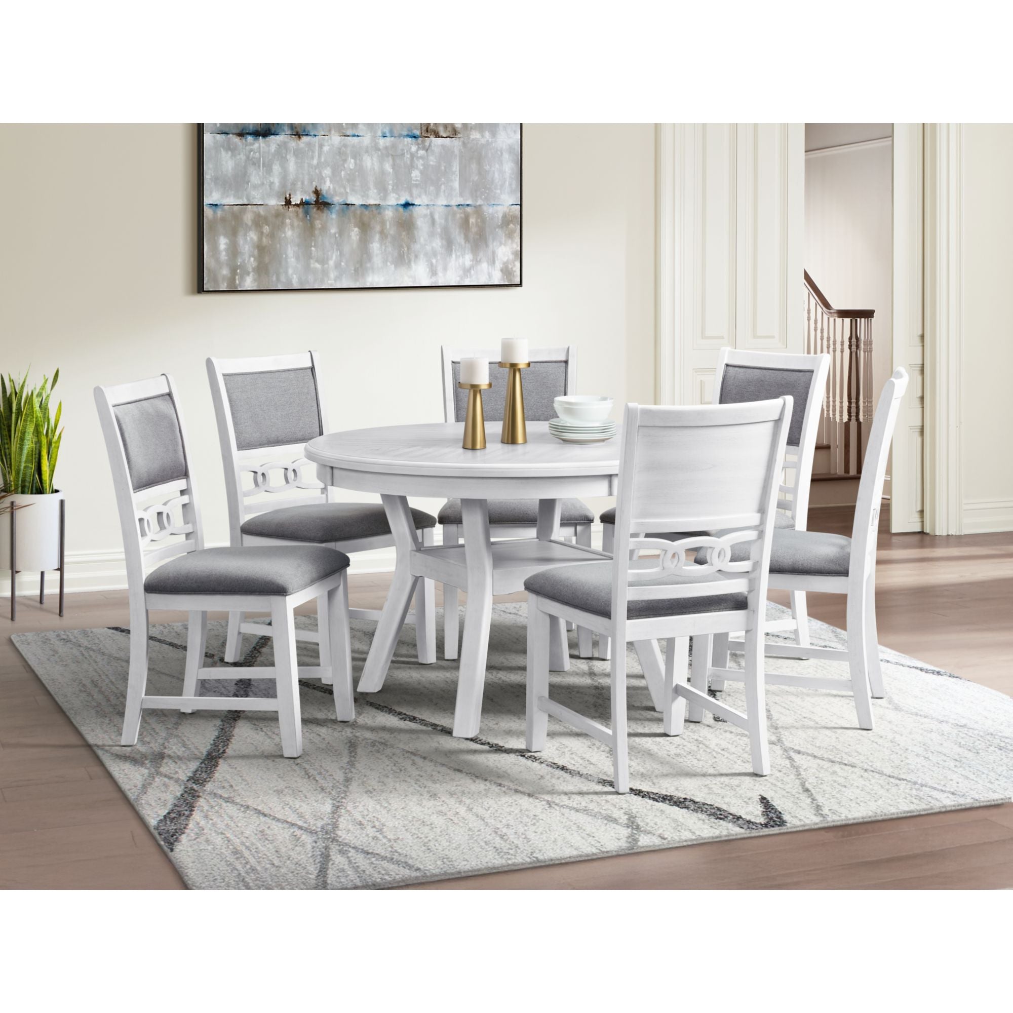 Amherst Dining Table with Wood Leg White Finish