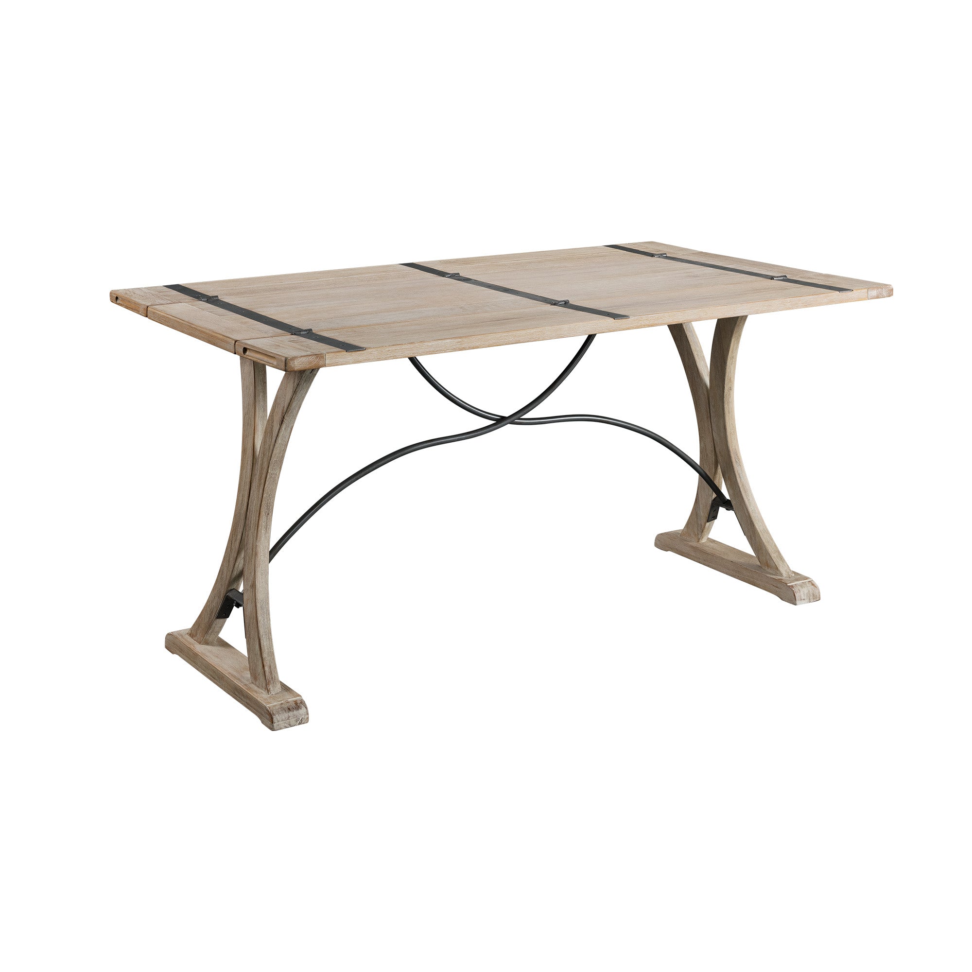 (D680-33)-Callista--Folding-Top-Dining-Table--Beach/Natural-Metal