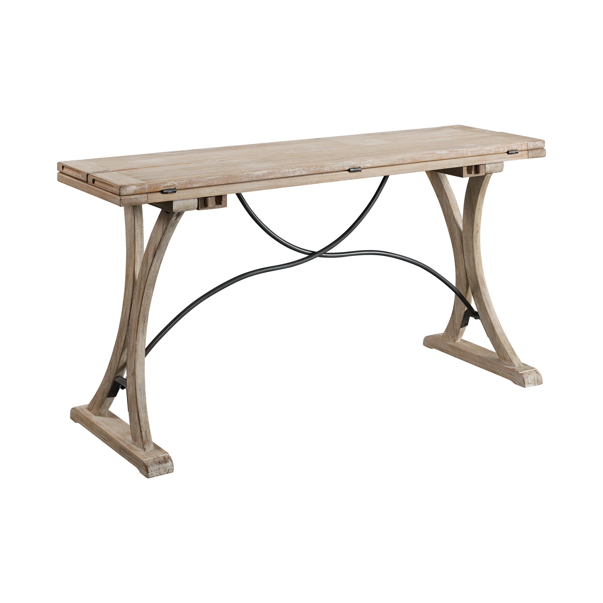(D680-33)-Callista--Folding-Top-Dining-Table--Beach/Natural-Metal