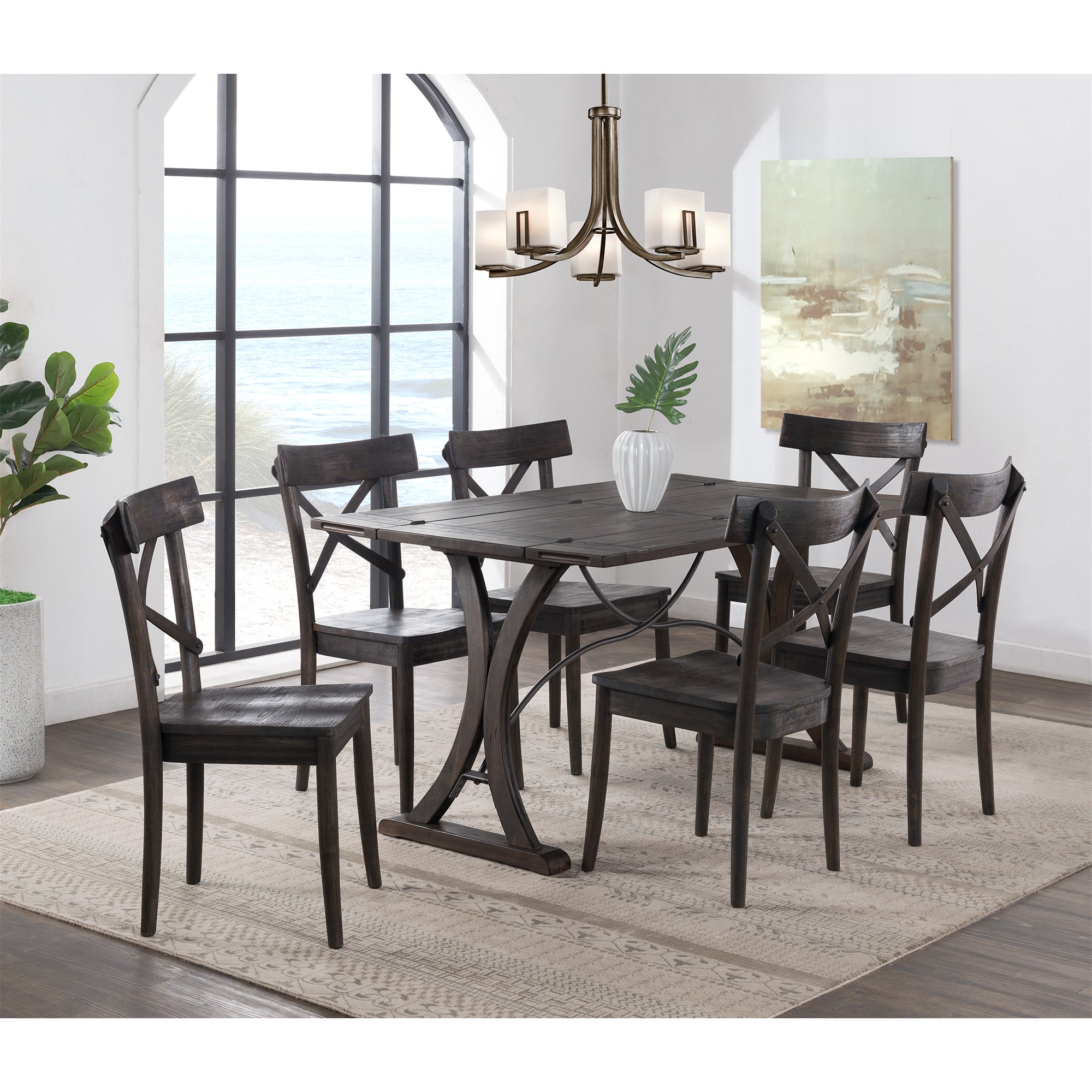 (D682-33)-New-Bedford--Folding-Top-Dining-Table--Latte/Dark-Pine
