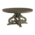 Stone-Round-Dining-Table-W/PU-Base-Gray-Finish