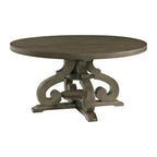 Stone-Round-Dining-Table-W/PU-Base-Gray-Finish