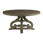 Stone-Round-Dining-Table-W/PU-Base-Gray-Finish