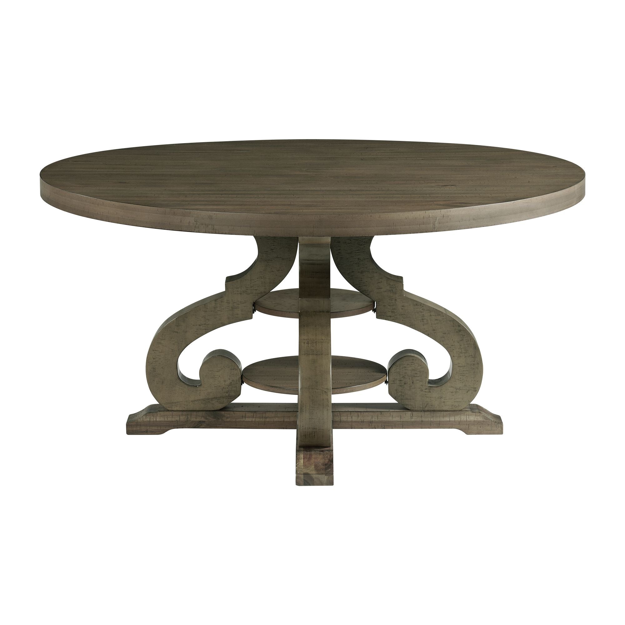 Stone-Round-Dining-Table-W/PU-Base-Gray-Finish