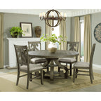 Stone-Round-Dining-Table-W/PU-Base-Gray-Finish