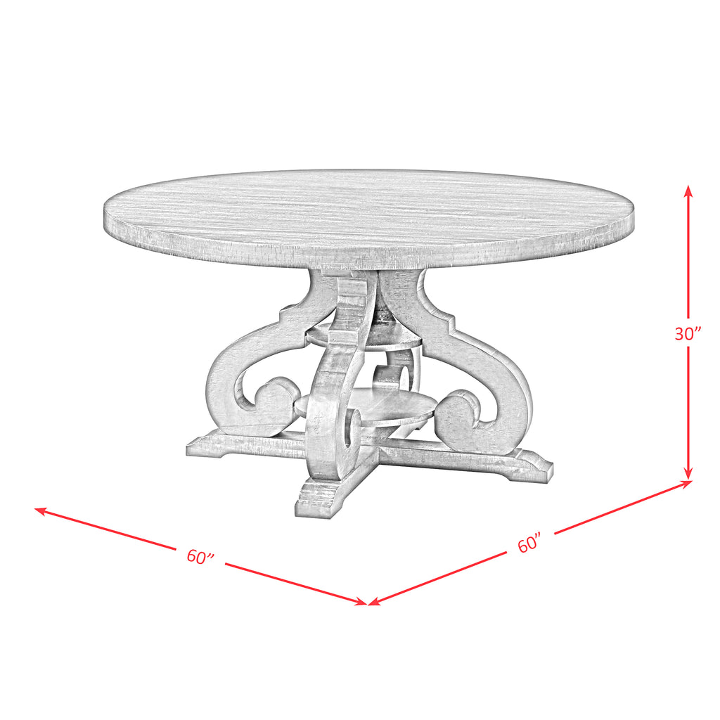Stone-Round-Dining-Table-W/PU-Base-Gray-Finish