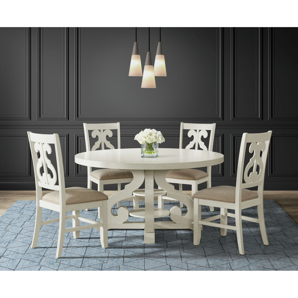 Stone-Round-Dining-Table-W/PU-Base-in-White