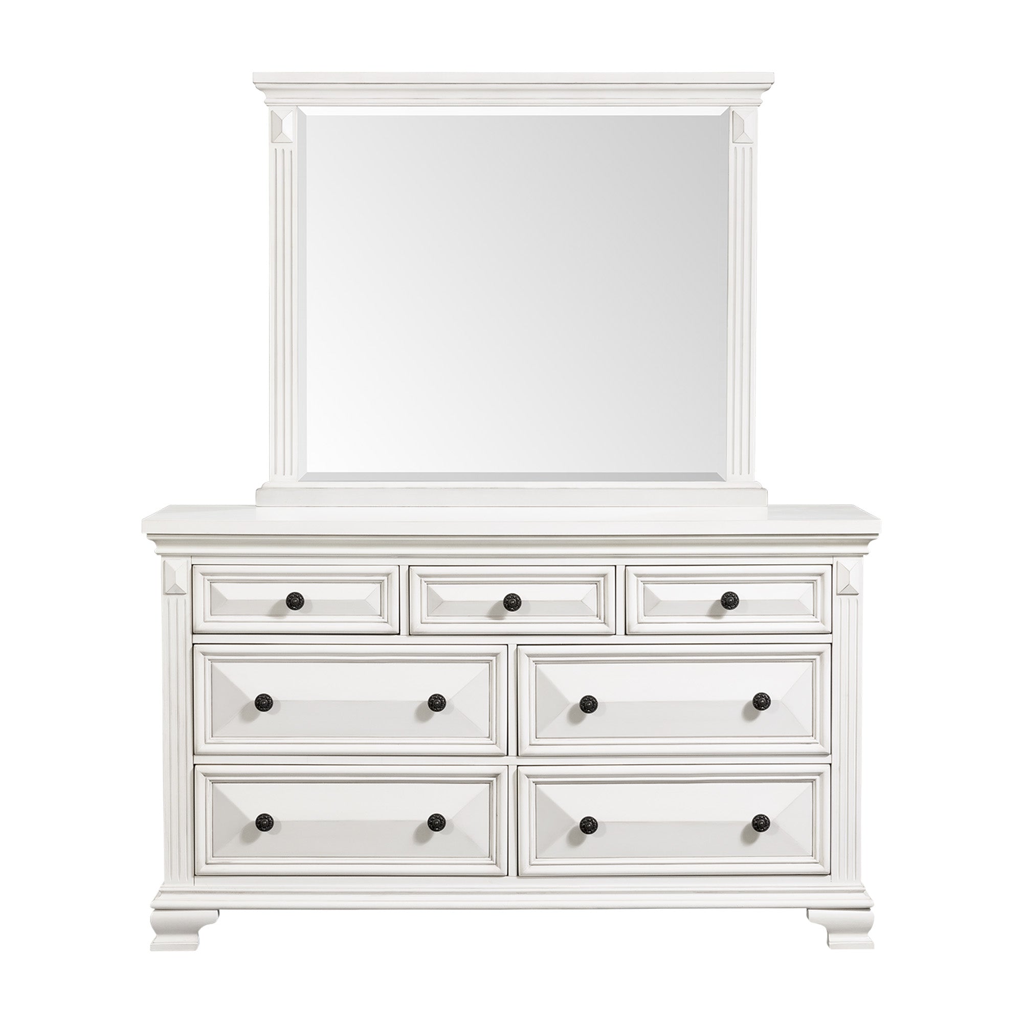 Calloway-7-Drawer-Dresser-w/-Mirror-Set-in-Antique-White