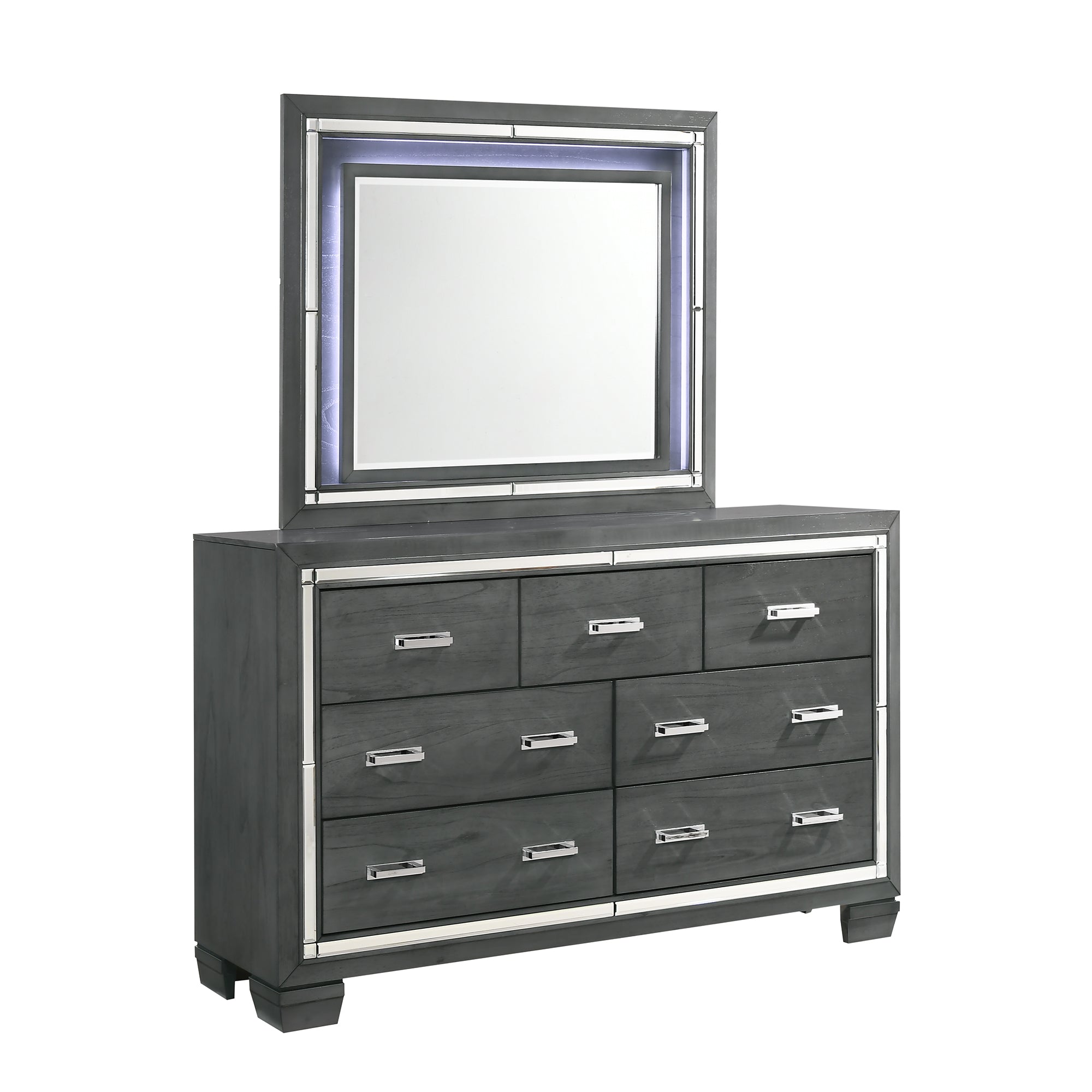 Titanium-7-Drawer-Dresser-w/-Mirror-Set