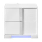 Ocean-Drive-2-Drawer-Nightstand-with-Blue-LED-&-USB-in-White