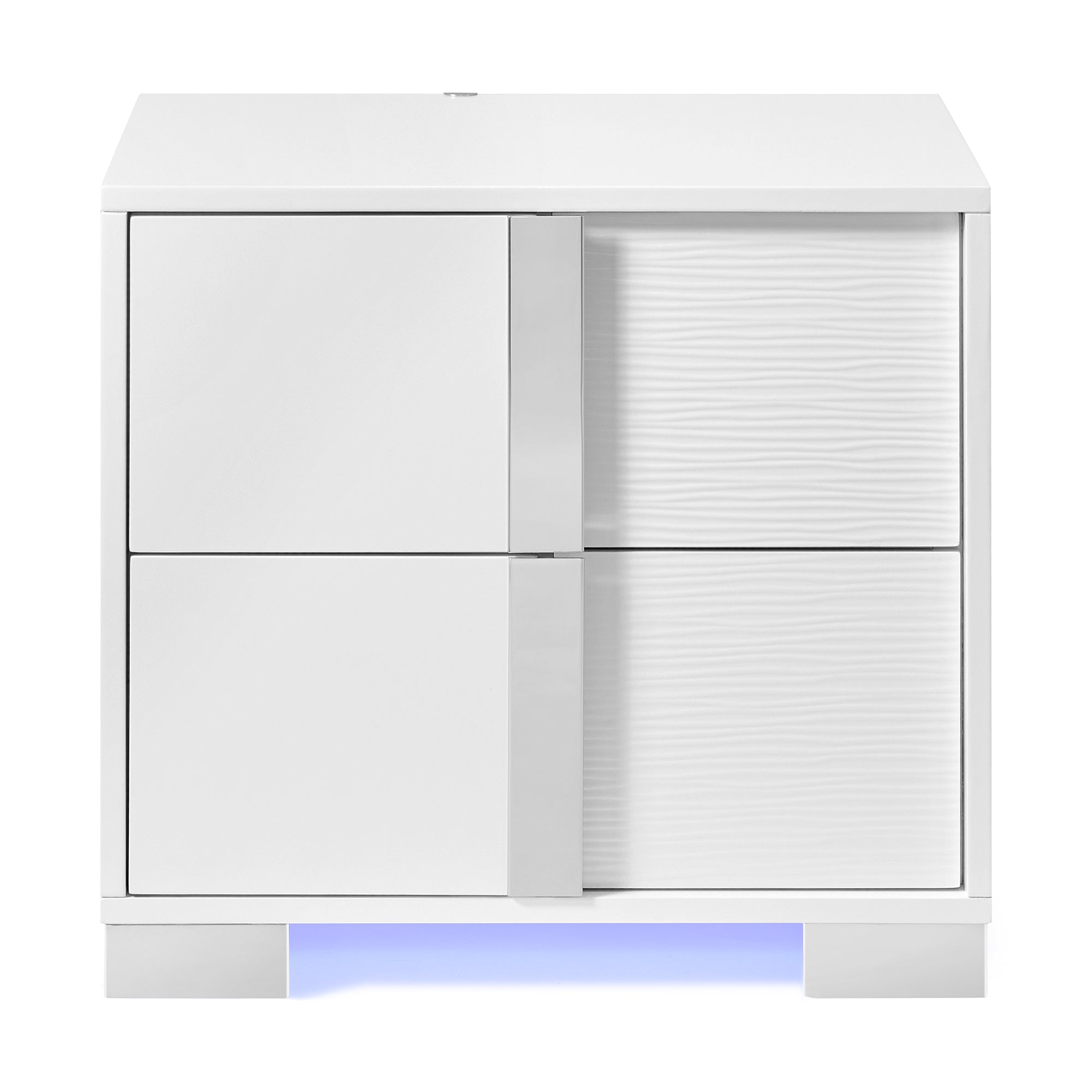 Ocean-Drive-2-Drawer-Nightstand-with-Blue-LED-&-USB-in-White