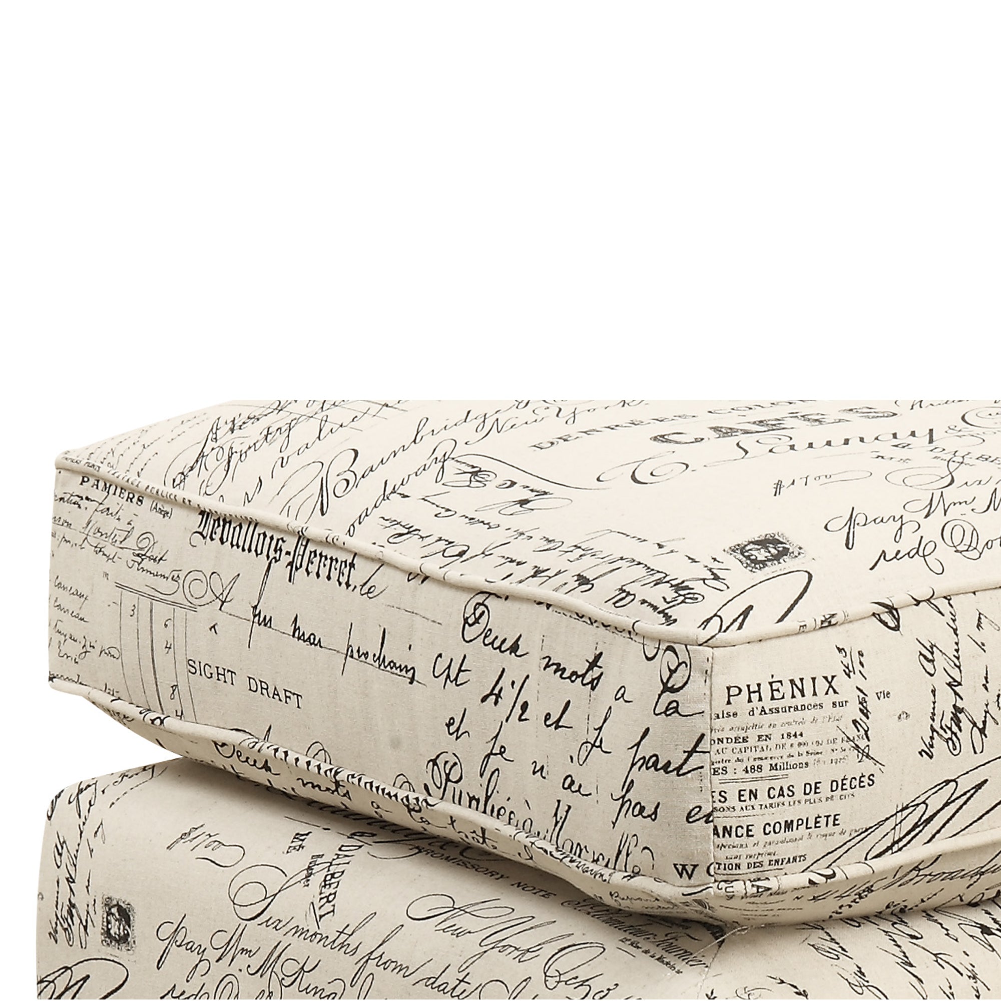 Erica-497-Ottoman-W/Chrome-Nail-French-Script-(ISTA-3)