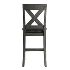 Alex-Grey-60""-7-PC-Counter-Set-(Grey-Table-with-Black-PU-Seat)