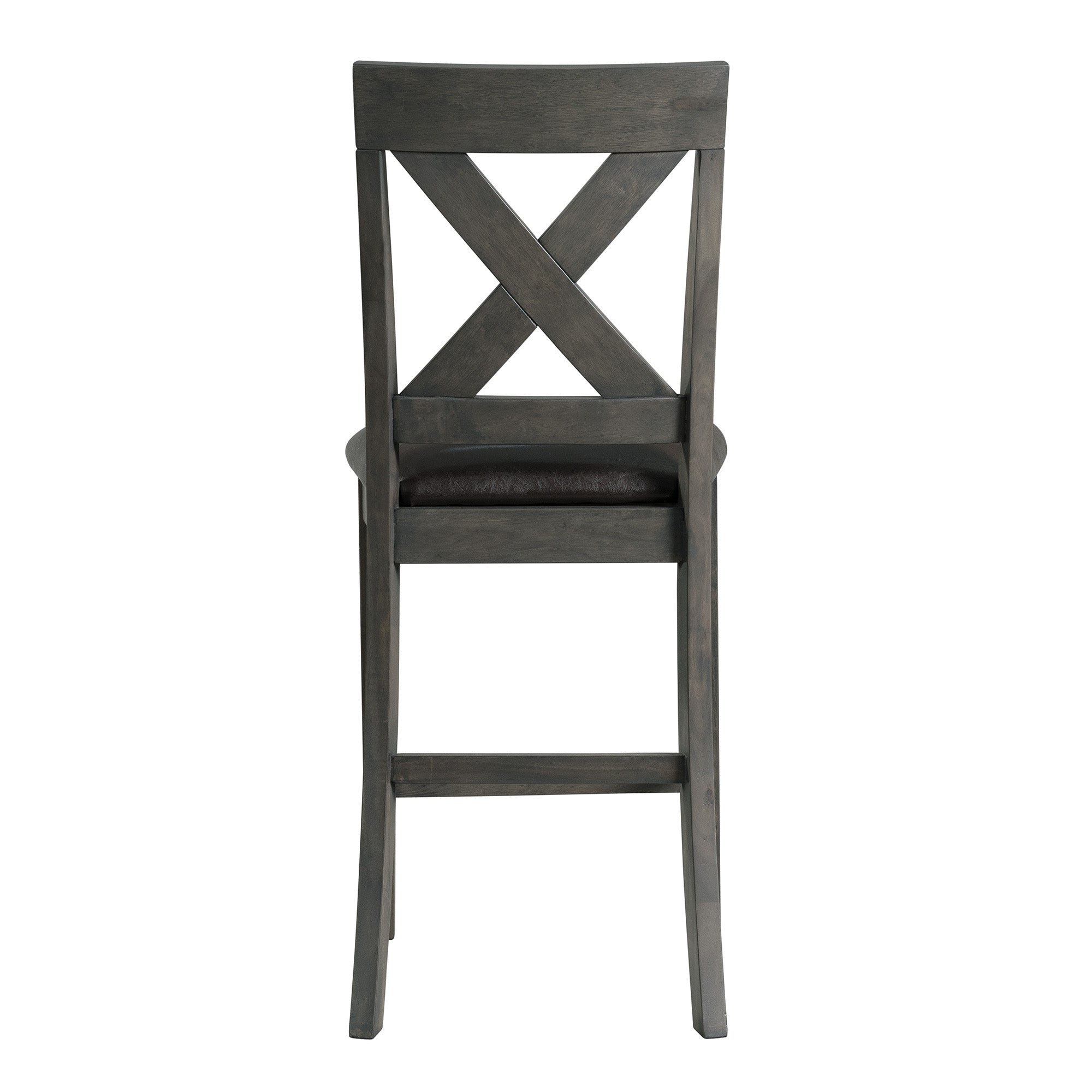 Alex-Grey-60""-7-PC-Counter-Set-(Grey-Table-with-Black-PU-Seat)