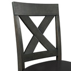 Alex-Grey-60""-7-PC-Counter-Set-(Grey-Table-with-Black-PU-Seat)
