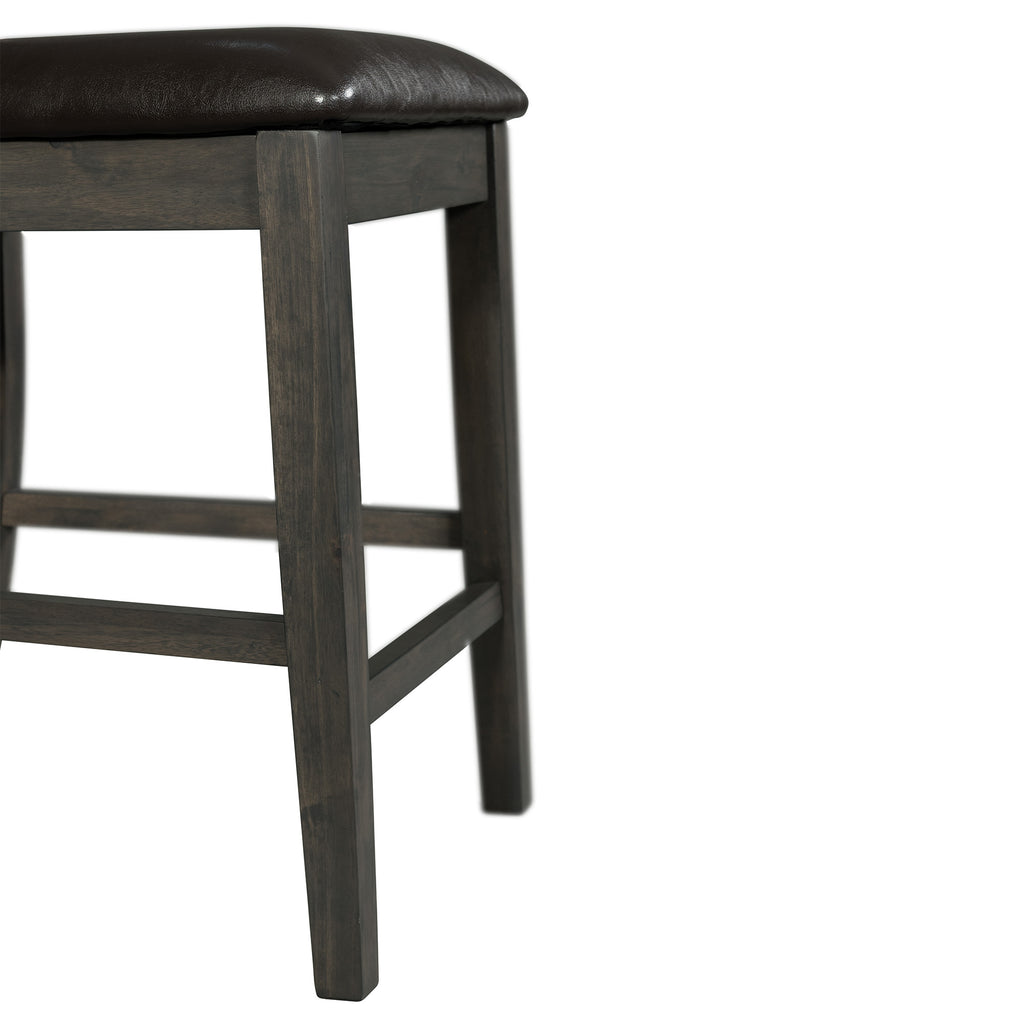 Alex-Grey-60""-7-PC-Counter-Set-(Grey-Table-with-Black-PU-Seat)