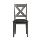 Alex-Grey-60""-7-PC-Dining-Set-(Grey-Table-with-Black-PU-Seat)