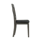 Alex-Grey-60""-7-PC-Dining-Set-(Grey-Table-with-Black-PU-Seat)