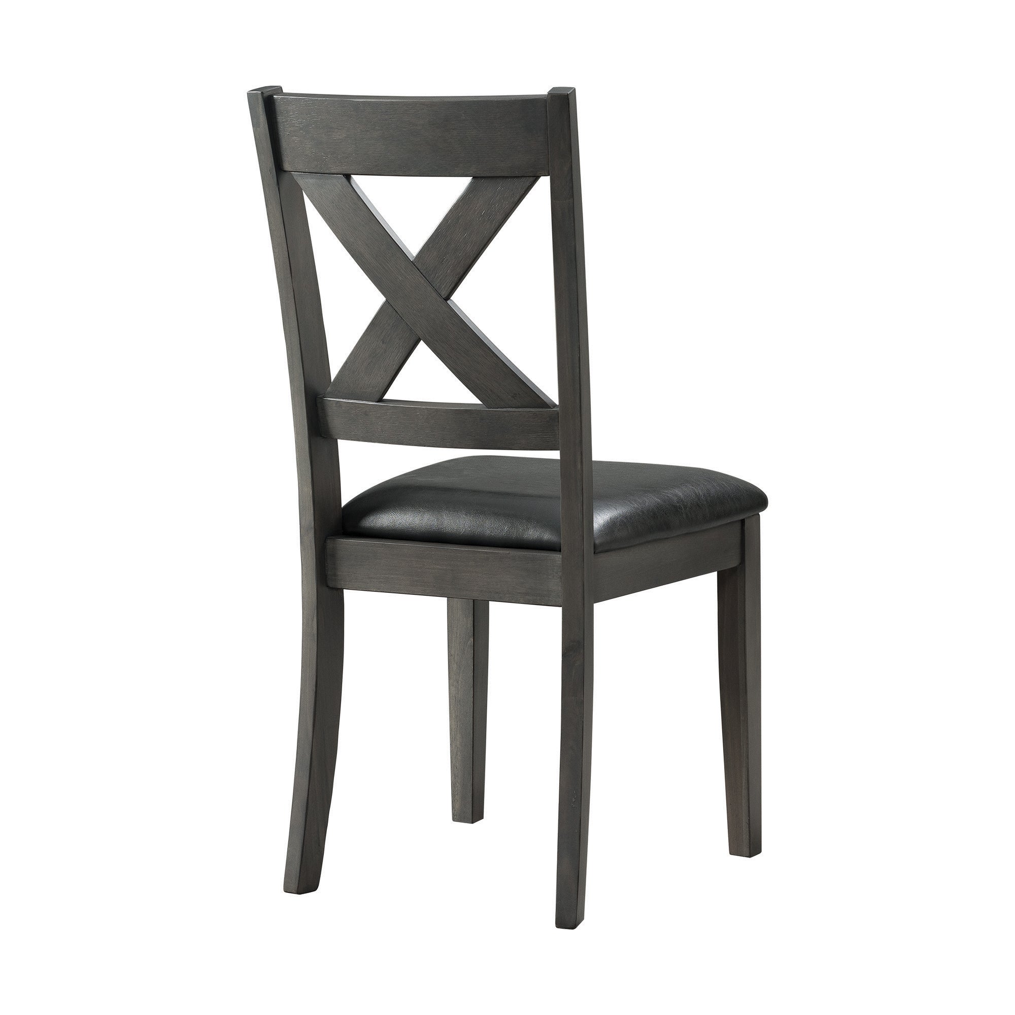 Alex-Grey-60""-7-PC-Dining-Set-(Grey-Table-with-Black-PU-Seat)
