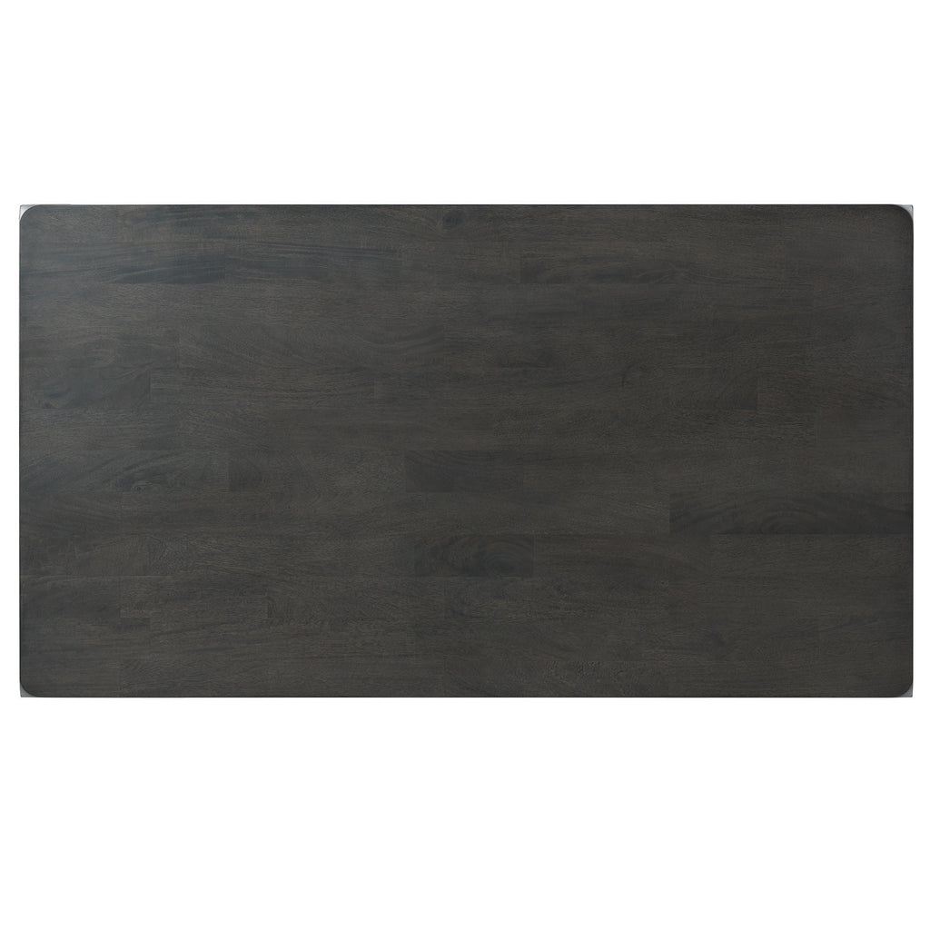 Alex-Grey-60""-7-PC-Dining-Set-(Grey-Table-with-Black-PU-Seat)