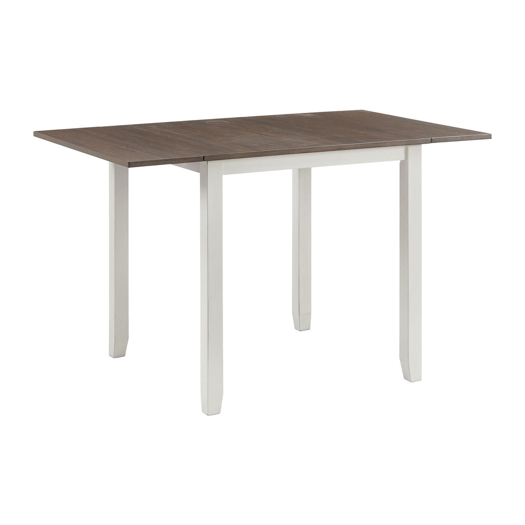 Martin-3-pc-Drop-Leaf-Dining-Set-(Dark-Brown-Top---White-Base)