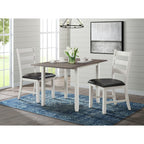 Martin-3-pc-Drop-Leaf-Dining-Set-(Dark-Brown-Top---White-Base)