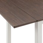 Martin-3-pc-Drop-Leaf-Dining-Set-(Dark-Brown-Top---White-Base)