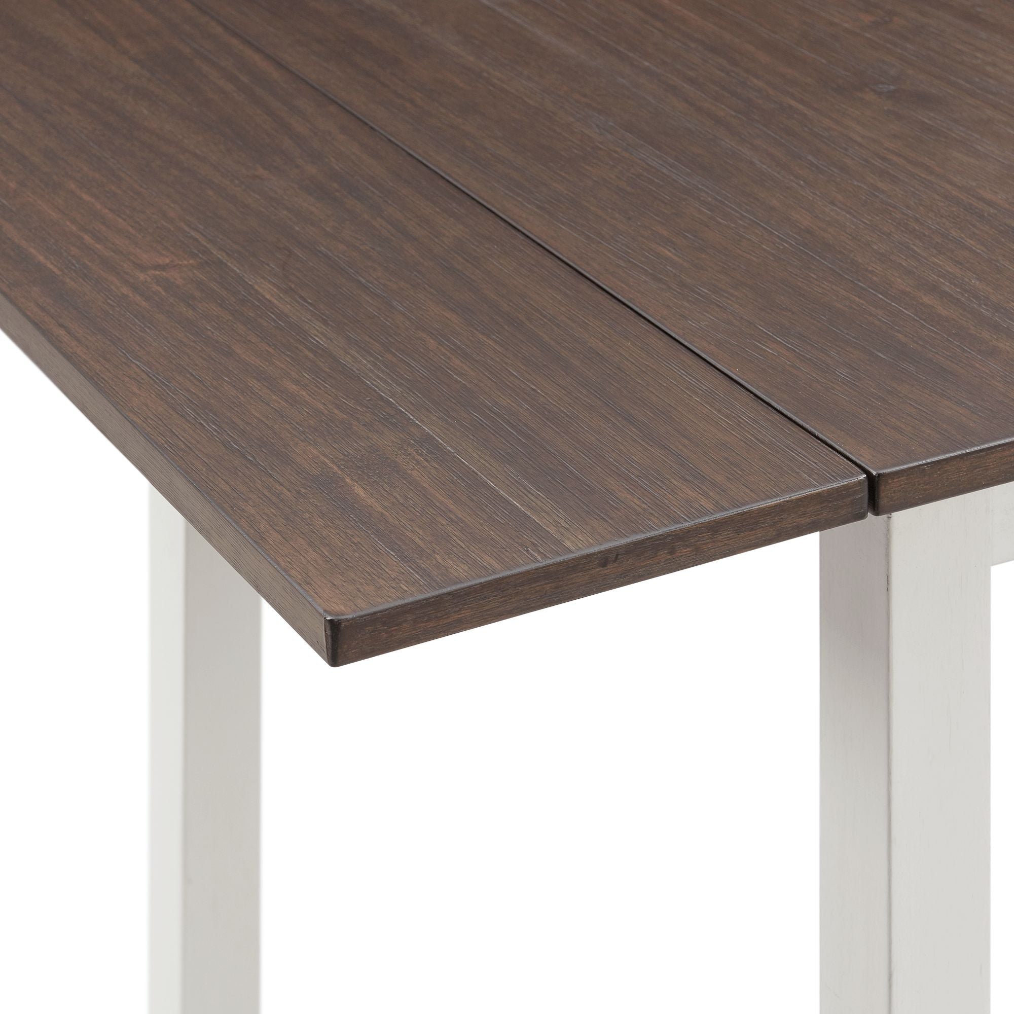 Martin-3-pc-Drop-Leaf-Dining-Set-(Dark-Brown-Top---White-Base)