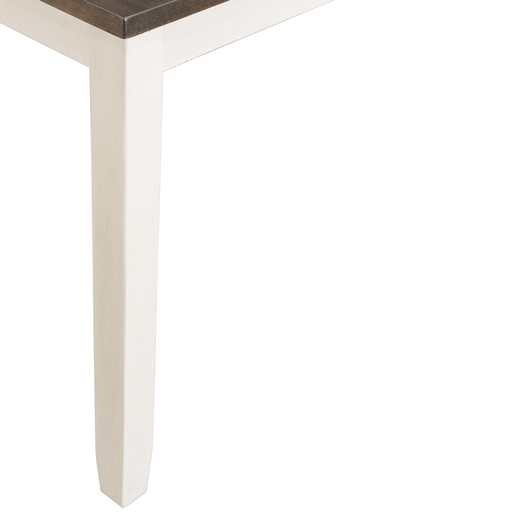 Martin-6-Pc-Dining-set-(Table+-4-+-Bench)-(Dark-Brown-Top---White-Base)