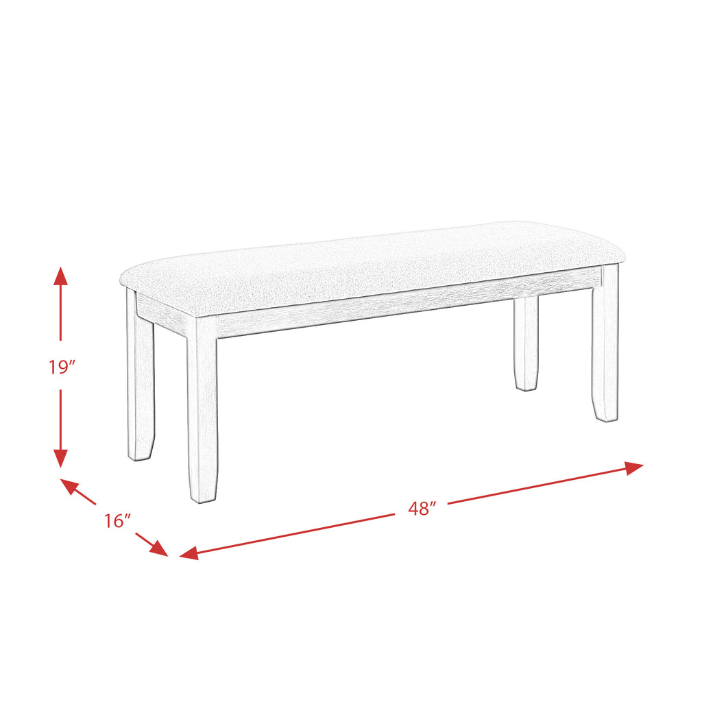 Martin-6-Pc-Dining-set-(Table+-4-+-Bench)-(Dark-Brown-Top---White-Base)