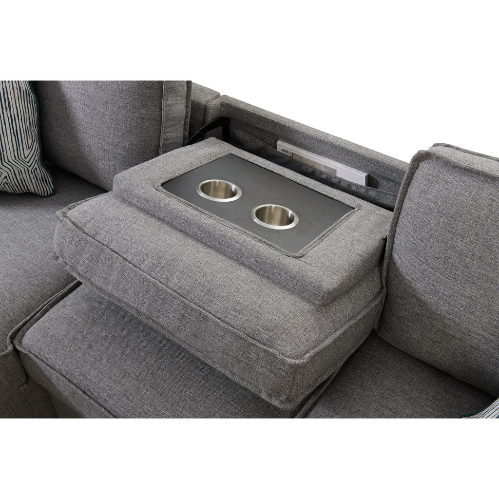 Caracas-Sectional-Sleeper-Chofa-with-Pull-Bed,-Drop-Table-&-USB-in-Palmer-Grey
