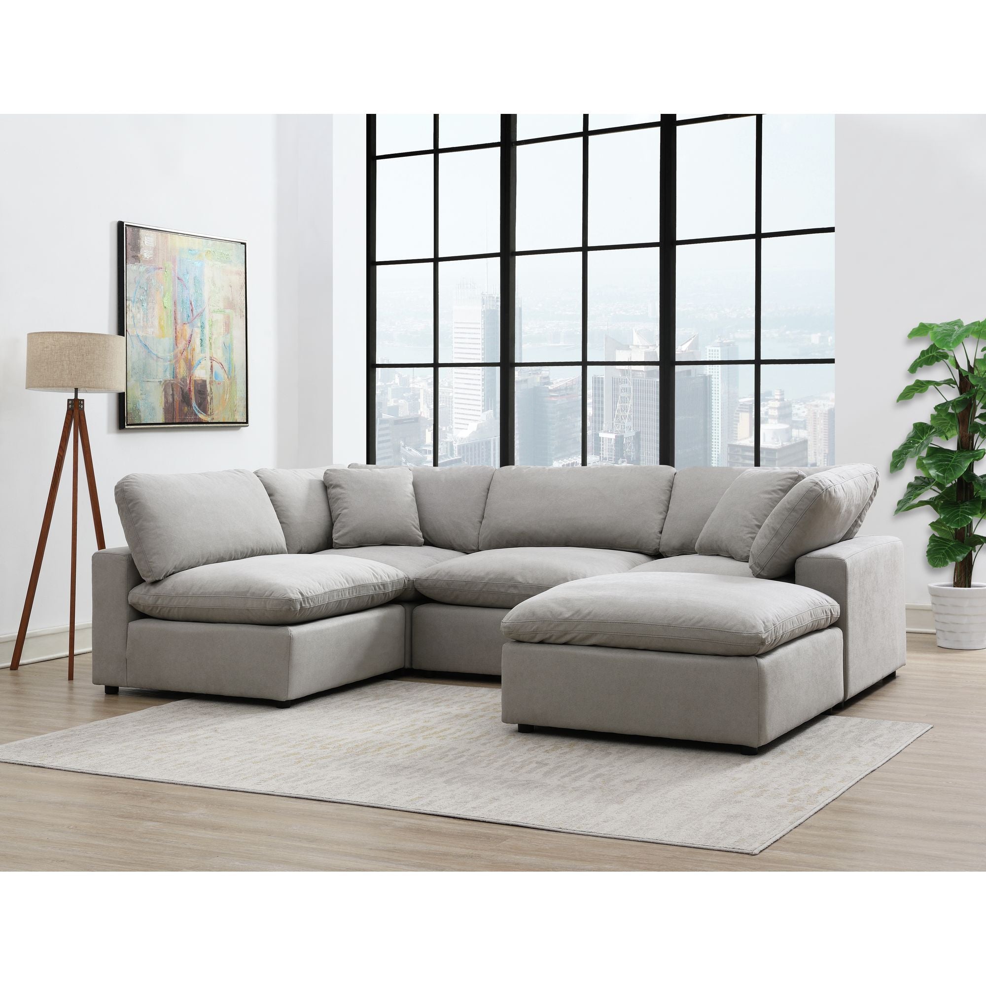 Cloud-9-Modular-Corner-with-1-Pillow-in-Flex-Dove