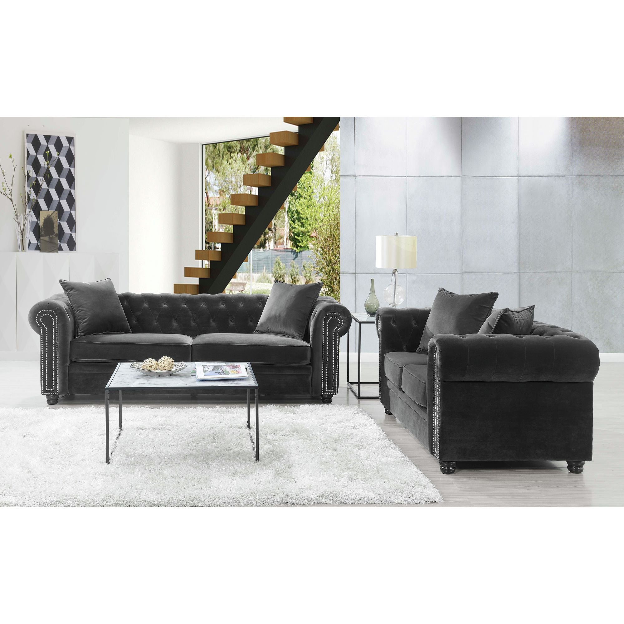 Greenwich-Sofa-Broadway-Grey-W/2-Base-Pillows