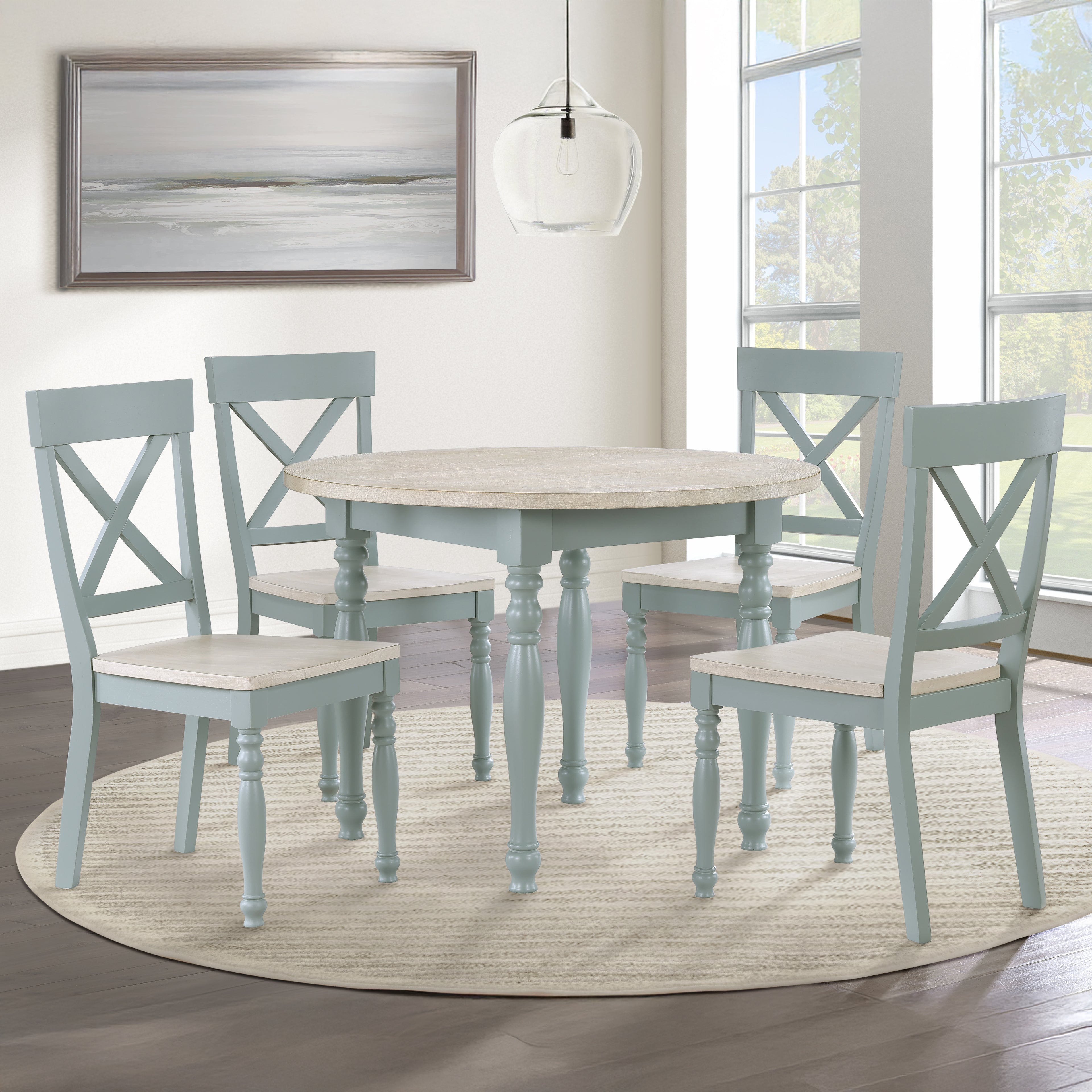 Darcy 5-piece Dining Set Green