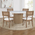Colvin 5PC 52" White Marble Tbl w/ Chair