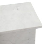 Irma I-Beam White Marble End Table